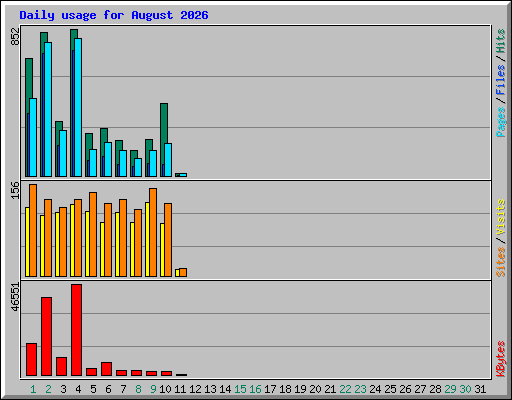 Daily usage for August 2026