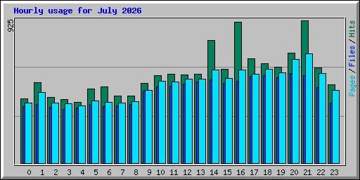 Hourly usage for July 2026